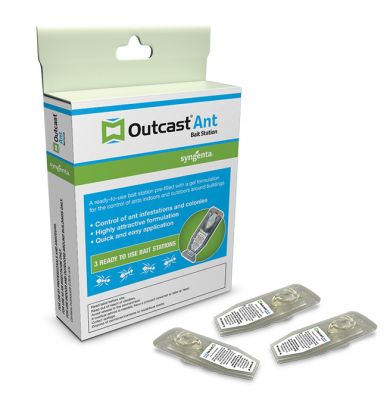 The Outcast Ant Bait Station from Syngenta has 3 pre-baited ready to use stations.