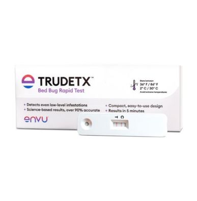 The TruDetx Bed Bug Rapid Test box and singular test